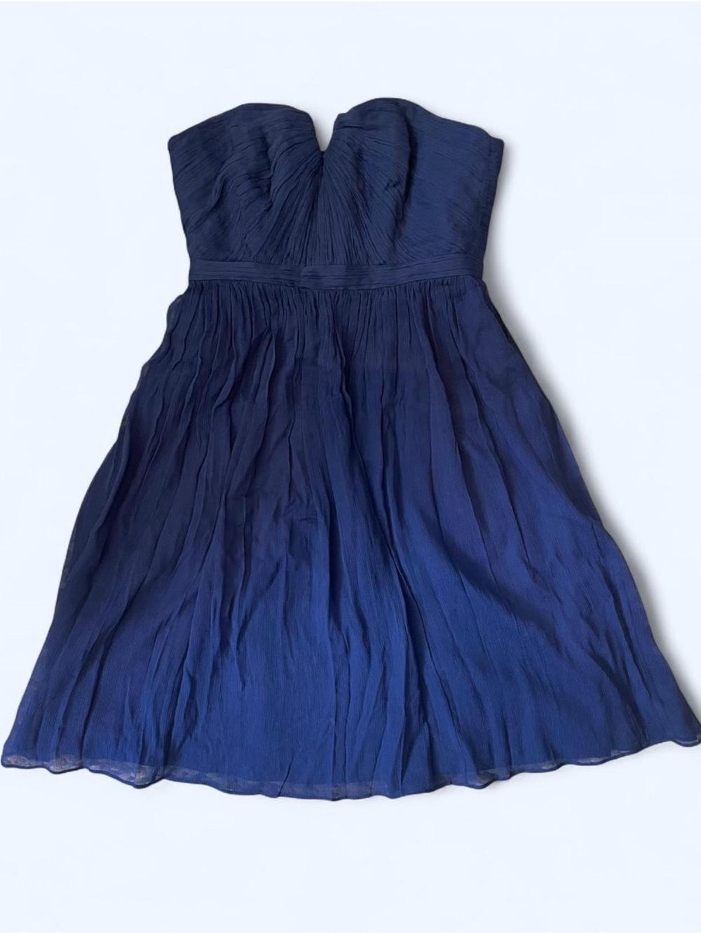 J. Crew Navy Strapless Pleated Cocktail Dress